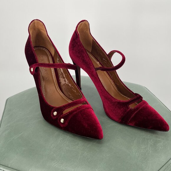 Vintage Carrano Velvet Heels made in Brazil Size 41 US 10 - Picture 1 of 8